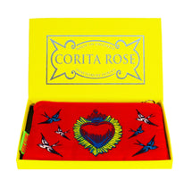 Load image into Gallery viewer, Corita Rose Amor Red Velvet Clutch bag
